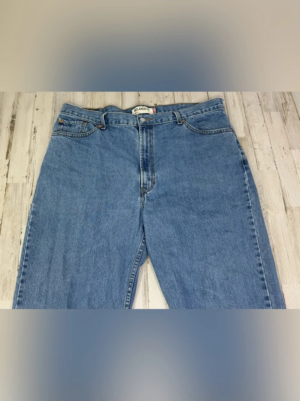 Vintage Levis 550 Pants Jeans Men 42x31 Denim Stretch Blue Straight